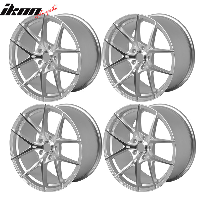 IKON MOTORSPORTS Wheel Rim Replacement 4PCS 19X8.5 +35 5X114.3 5 Split Spoke Wheels For Nissan Scion Subaru Tesla Toyota Acura Chevy Chrysler Dodge Ford Genesis Infiniti Kia Lexus Lincoln