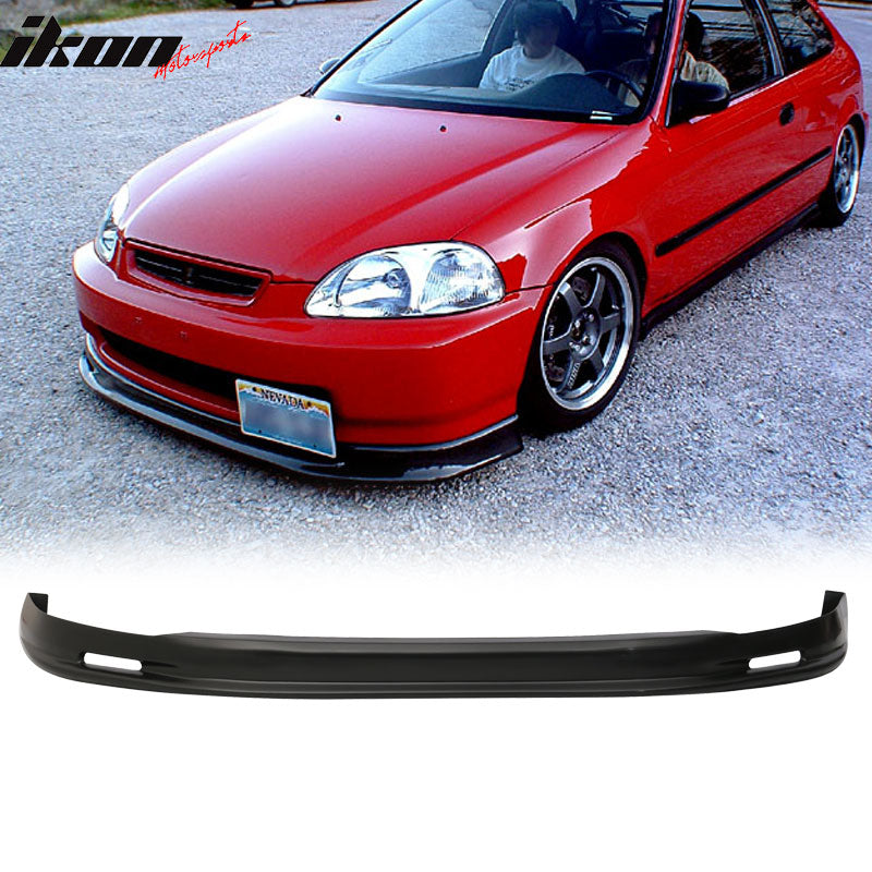 Fits 96-98 Honda Civic 4Dr Mugen Style Front Bumper Lip PP + 4PCS Window Visors