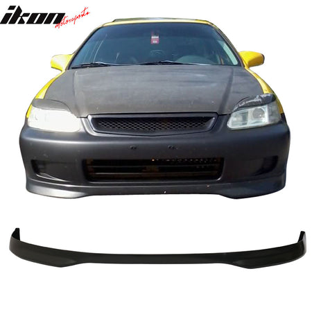 Compatible With 1996-1998 Honda Civic 3Dr Front Bumper Lip + Sun Window Visor