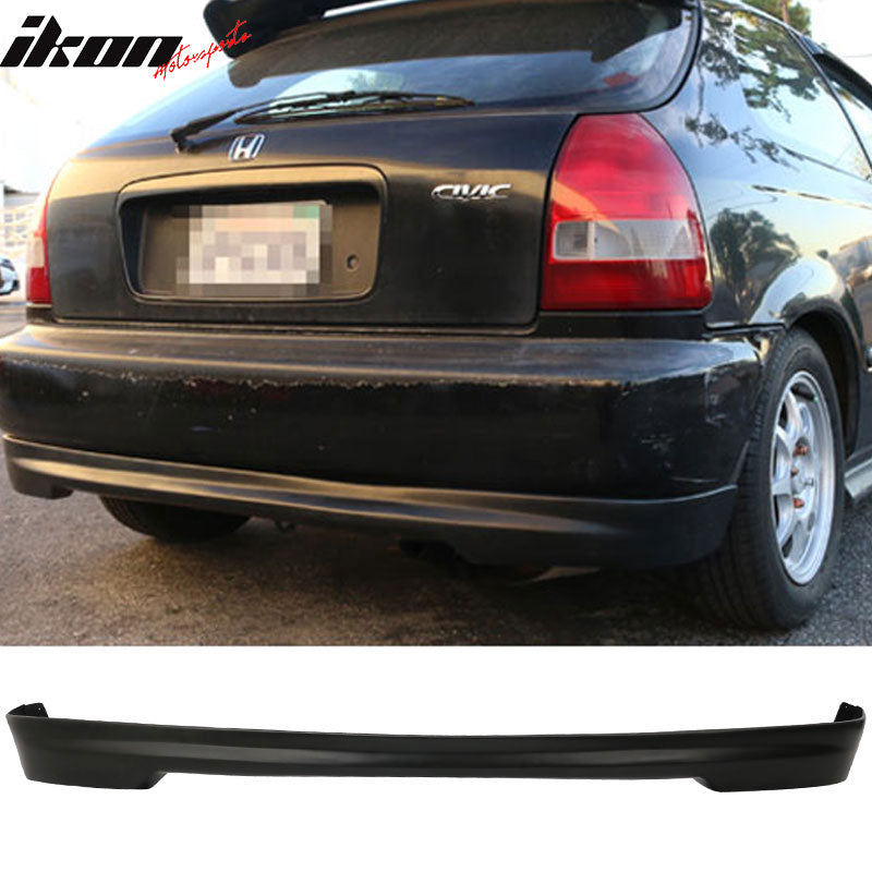 Fits 96-98 Honda Civic Hatchback TR Front + Rear Bumper Lip + 2PCS Window Visors