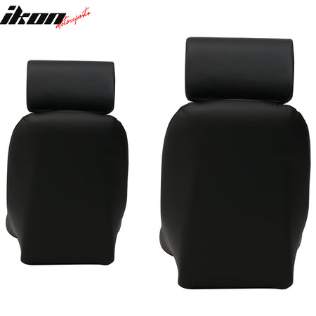 Pair Classic Bucket Single Seat With Sliders in Black Faux Leather PU