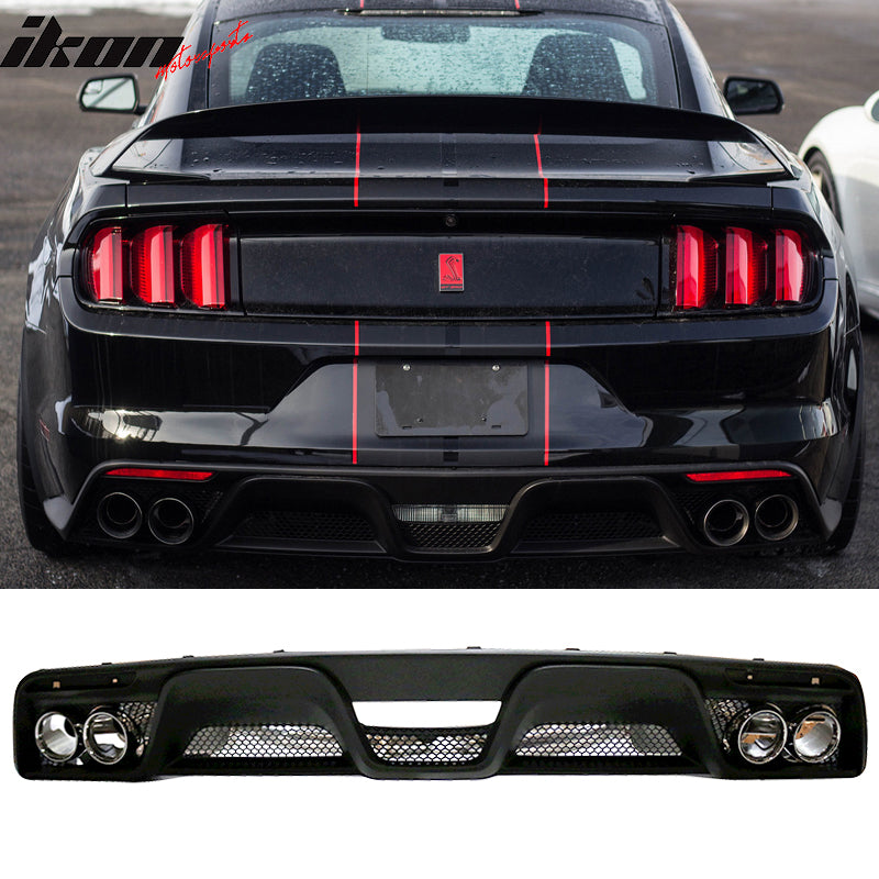 15-17 Mustang GT350 Front Bumper & Rear Diffuser & Dual Exhaust & Trunk Spoiler