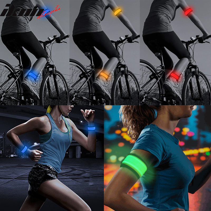 LED Slap Armband Lights Glow Safety Band for Night Running 35cm 5 Colors 5pcs