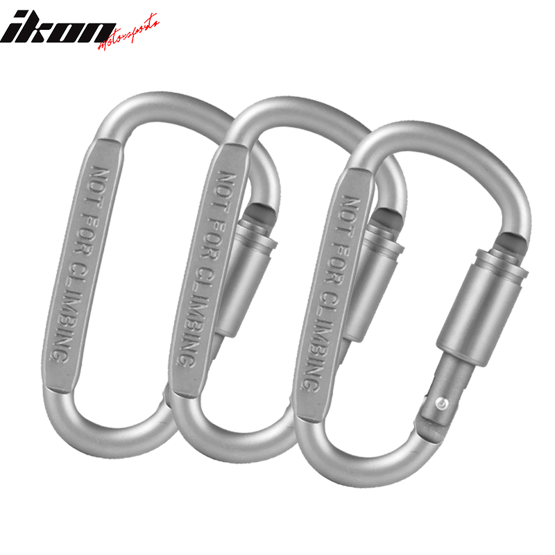 Camping Outdoor Alloy D-ring Screw Lock Buckle Carabiners 3PC