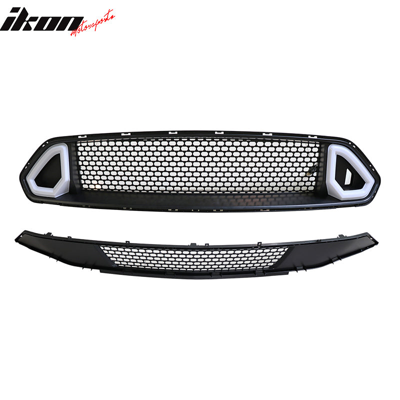 Clearance Sale Fits 18-23 Ford Mustang Front Bumper Upper Lower Mesh Grille LED