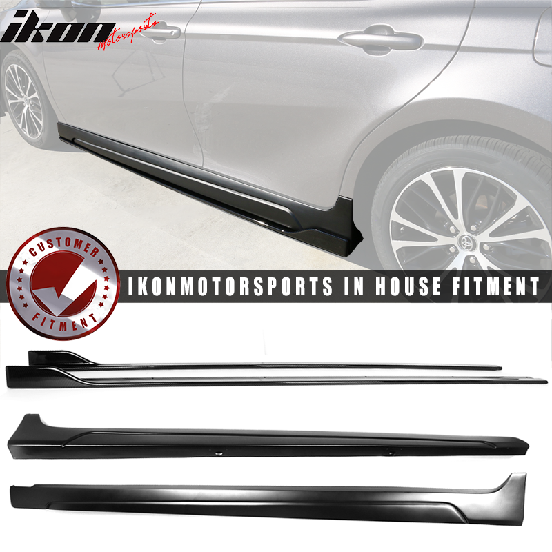 2018-2024 Toyota Camry Matte Black Side Skirt & CF Print Rocker Panel