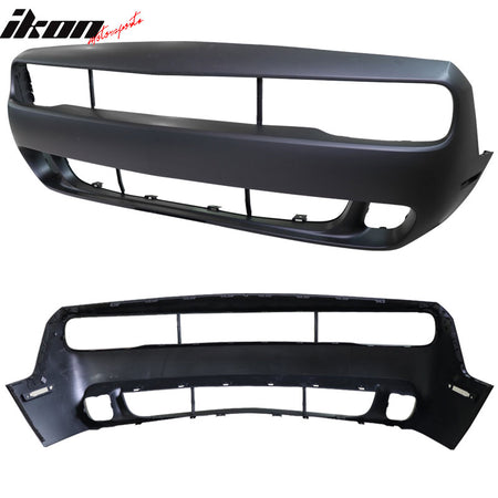 Fits 08-14 Dodge Challenger Front Bumper Cover Grille Conversion PP Replacement