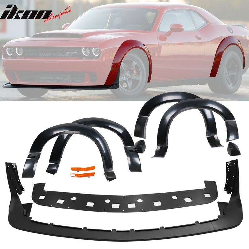 2015-2023 Dodge Challenger Front Lip + Fender Flare Hellcat to Demon