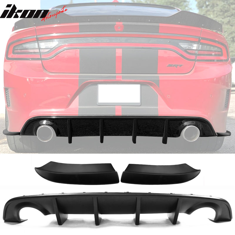 2015-2023 Dodge Charger Rear Diffuser + Side Aprons Bumper Lip PP