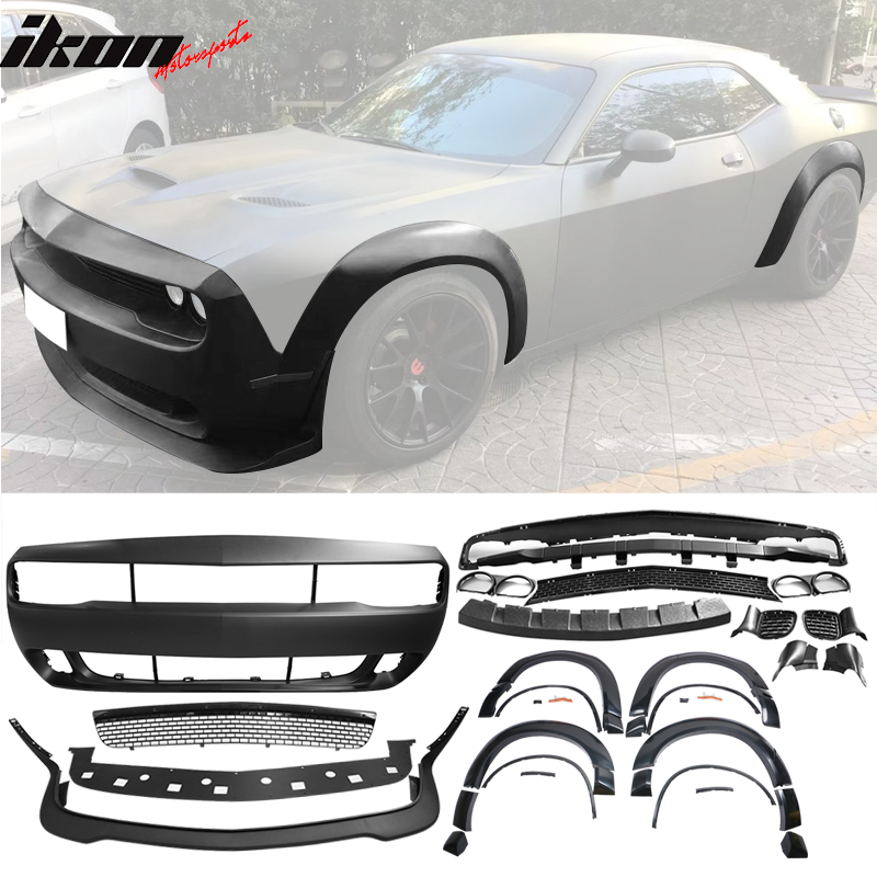 2015-2023 Dodge Challenger Front Bumper & Lip Demon Style Fender Flare