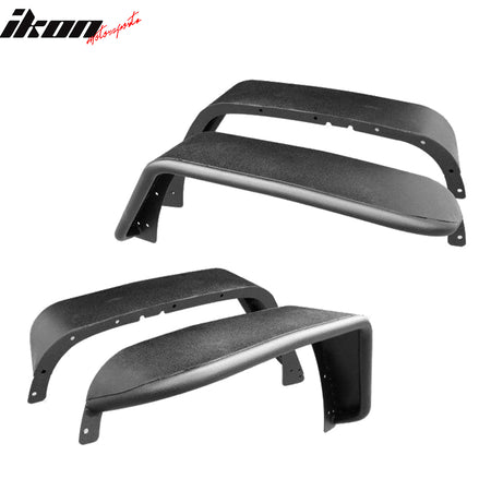 Fits 07-18 Jeep Wrangler JK Front Bumper Bull Bar Grille + Fender Flares Set