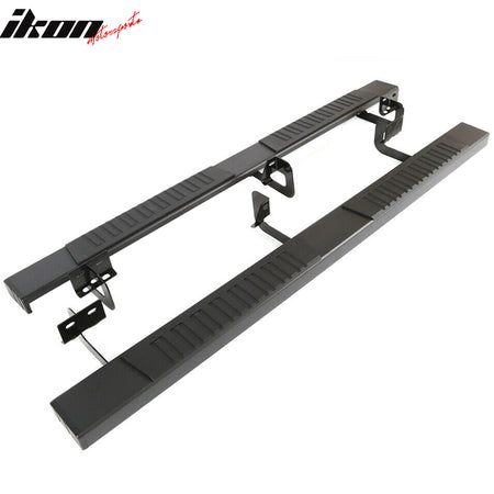 Running Board Compatible With 2007-2018 GMC Sierra 1500 Extended Cab, 69 Inch Long Black Side Step Nerf Bar Pair by IKON MOTORSPORTS