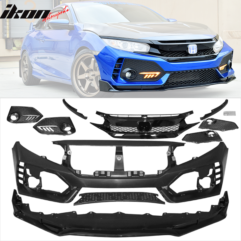 2016-2018 Honda Civic Type-R Front Bumper & Lip Gloss & DRL Light