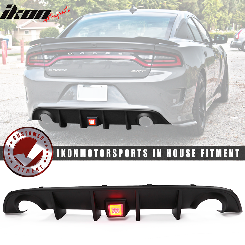 2015-2023 Charger SRT Rear Bumper Diffuser w/ LED Brake Light Lamp