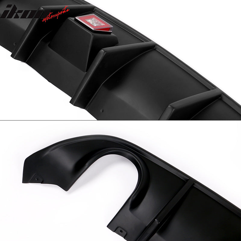 Fits 15-23 Charger SRT Rear Bumper Diffuser Valance W/ LED Brake Light Lamp