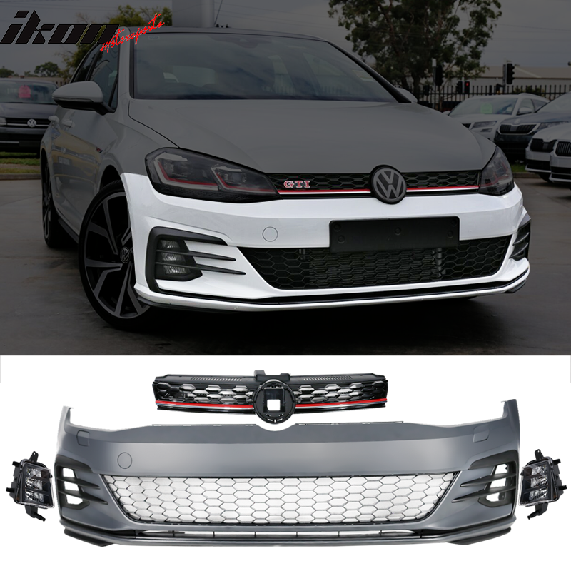 2017-2019 VW Golf MK7 7.5 GTI Front Bumper w/ Fog Lights Grille