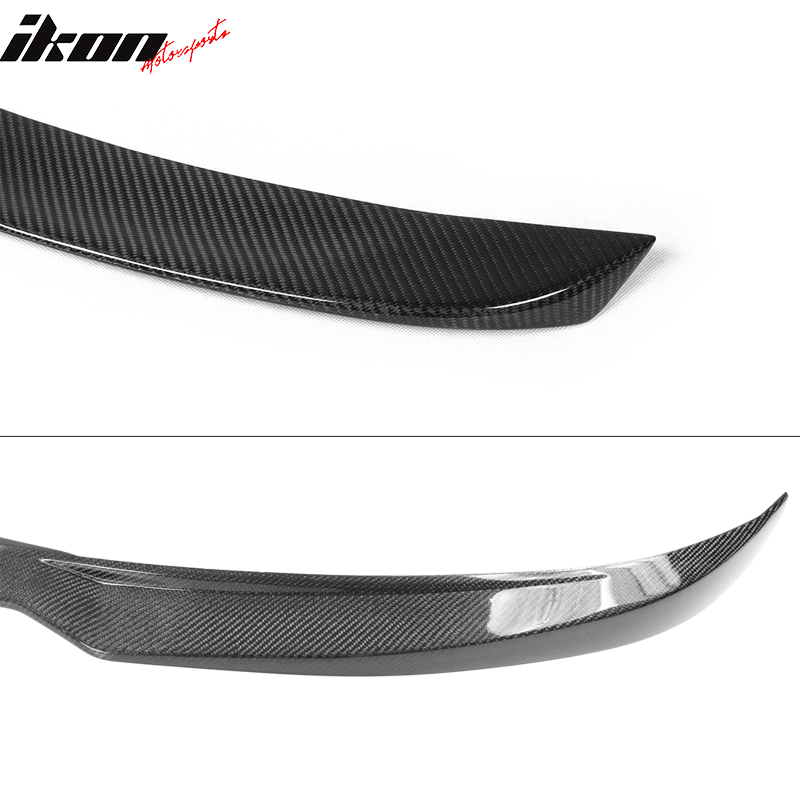 Fits 12-16 Tesla Model S Front Bumper Lip & OE Style Trunk Spoiler Carbon Fiber