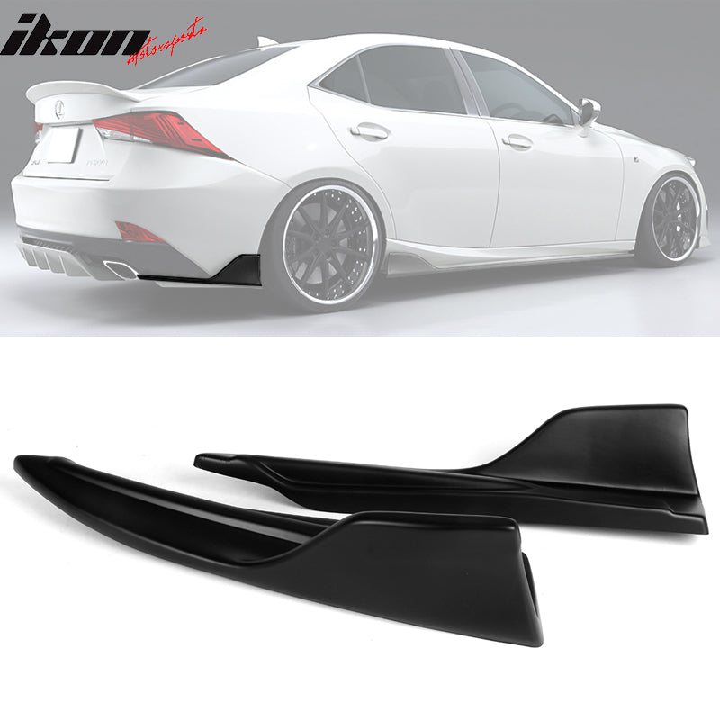 IKON MOTORSPORTS Rear Diffuser + Splitter Lip Compatible With 2014-2016 Lexus IS F Sport, SB Style Unpainted PP Spoiler Valance Chin Rear Lip