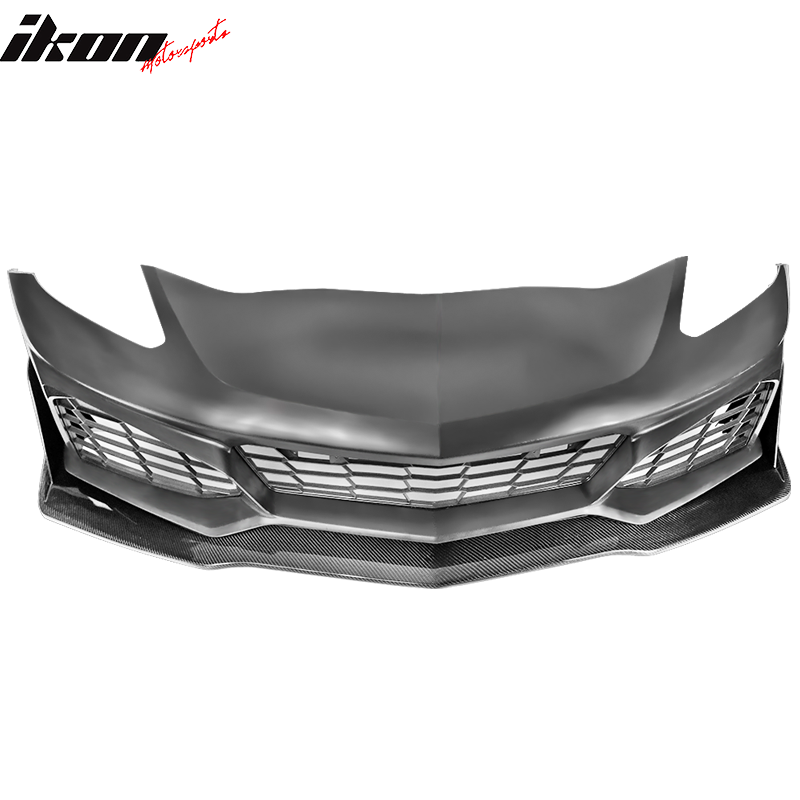 Fits 14-19 Chevy Corvette C7 Front Bumper Conversion + Carbon Fiber Splitter