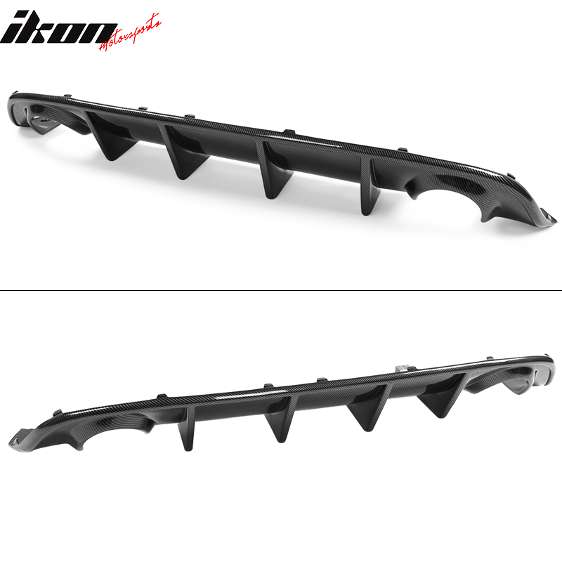 Fits 15-23 Dodge Charger Rear Bumper Diffuser + Side Aprons Carbon Fiber Print