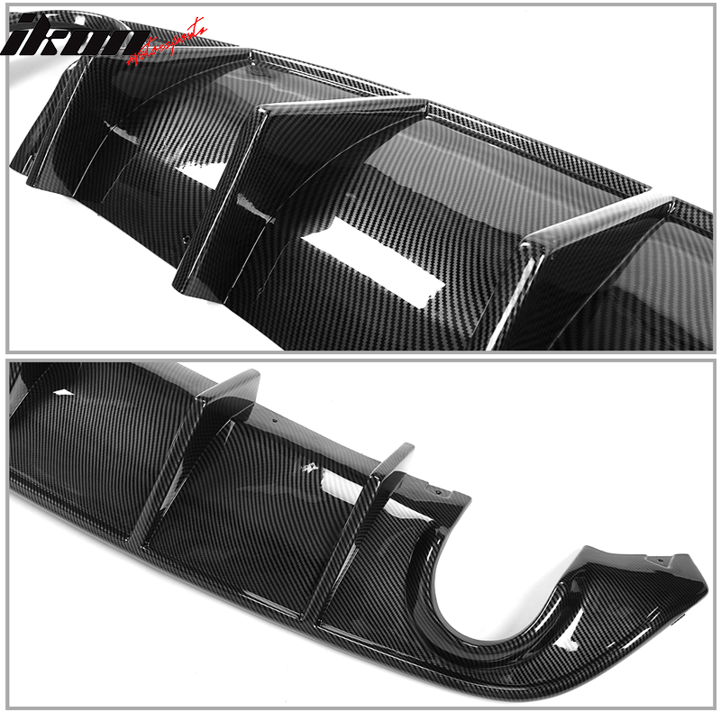 Fits 15-23 Dodge Charger Rear Bumper Diffuser + Side Aprons Carbon Fiber Print