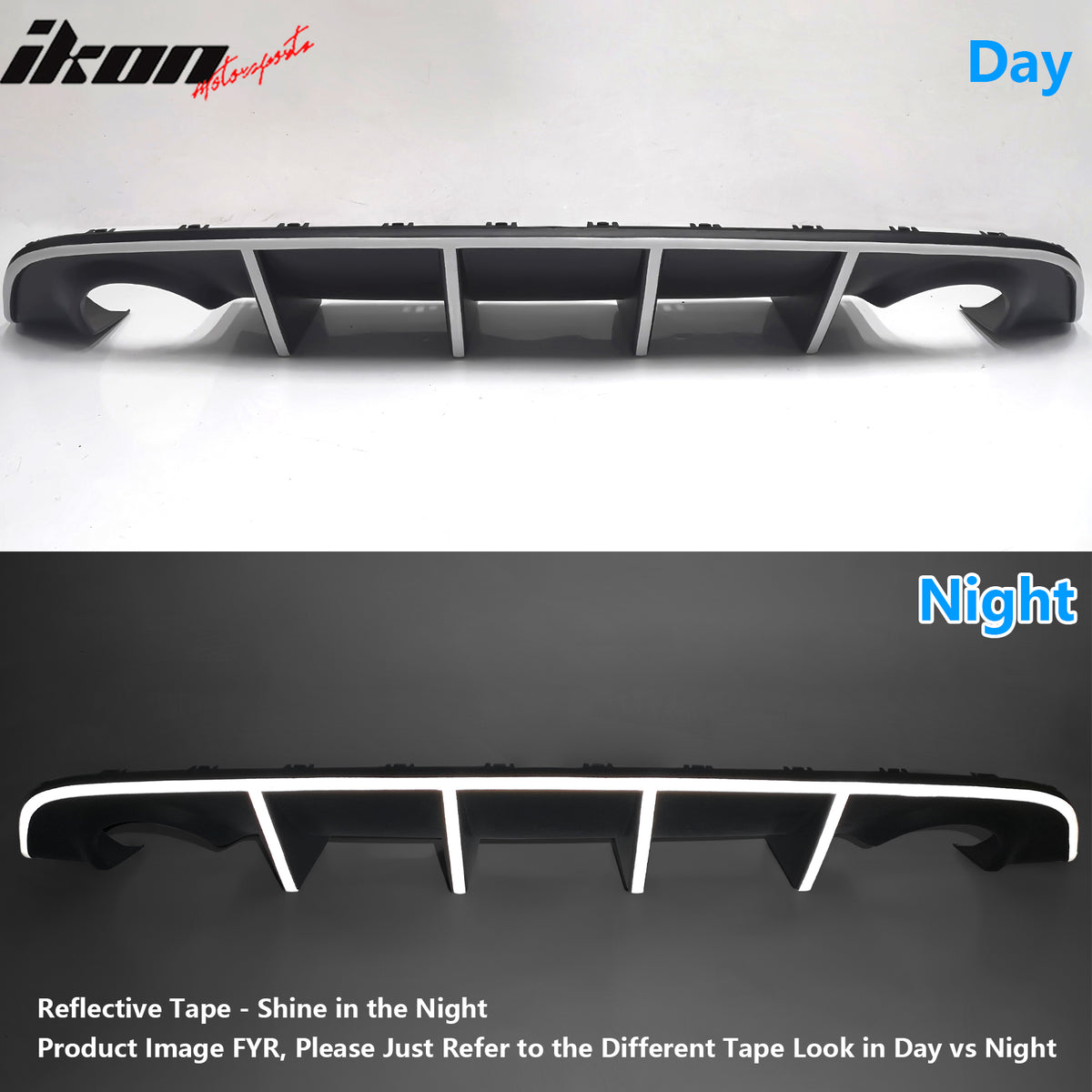 Fits 15-23 Dodge Charger SRT OE Style Rear Diffuser with Reflective Tape