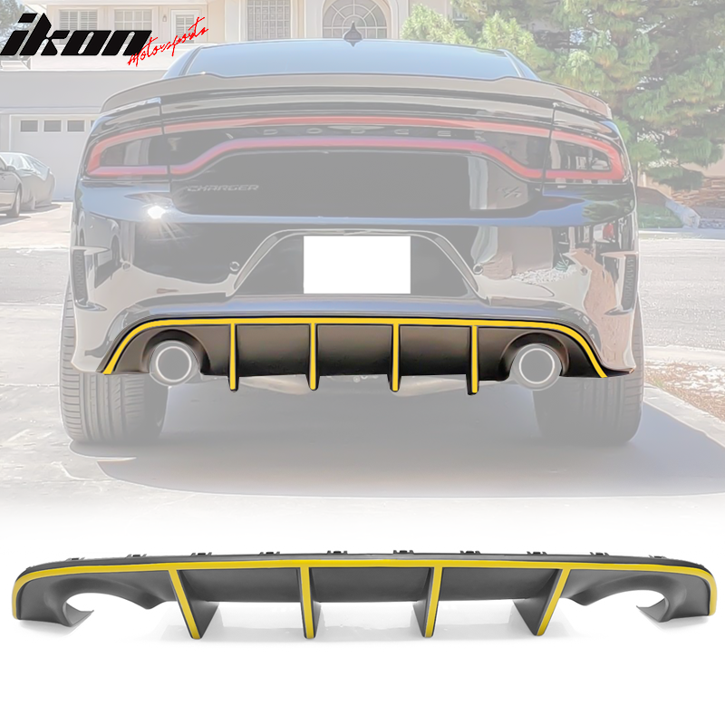 Fits 15-23 Dodge Charger SRT OE Style Rear Diffuser with Reflective Tape