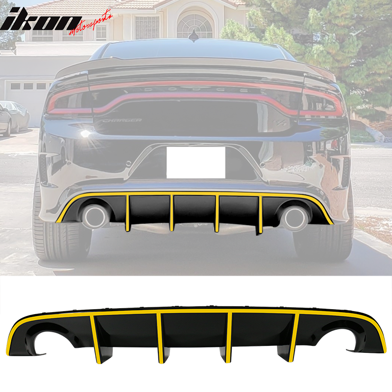 Fits 15-23 Dodge Charger SRT OE Style Rear Diffuser with Reflective Tape