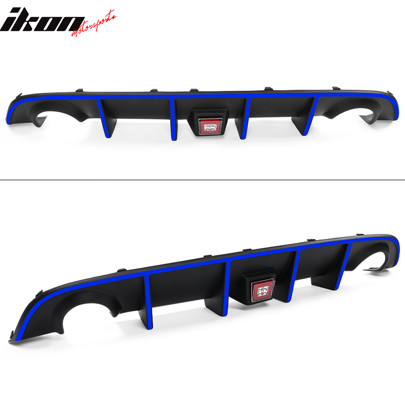 Fits 15-23 Dodge Charger SRT Rear Diffuser with LED Lamp & Reflective Tape