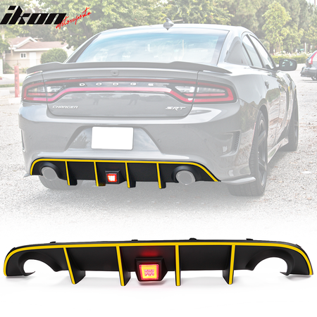 Fits 15-23 Dodge Charger SRT Rear Diffuser with LED Lamp & Reflective Tape