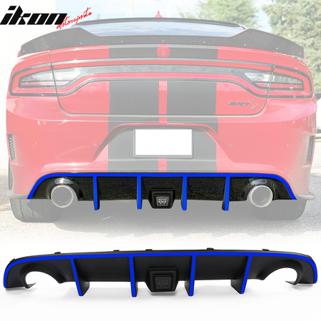 Fits 15-23 Dodge Charger SRT Rear Diffuser with LED Lamp & Reflective Tape