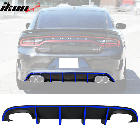 Fits 15-23 Charger SRT Quad Exhaust Rear Diffuser w/ Reflective Tape - 4 Colors