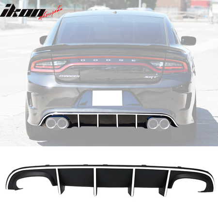 Fits 15-23 Charger SRT Quad Exhaust Rear Diffuser w/ Reflective Tape - 4 Colors