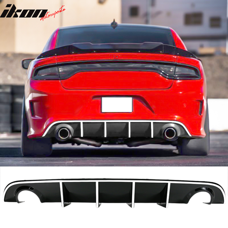 Fits 15-23 Dodge Charger SRT V3 Style Rear Diffuser with Reflective Tape