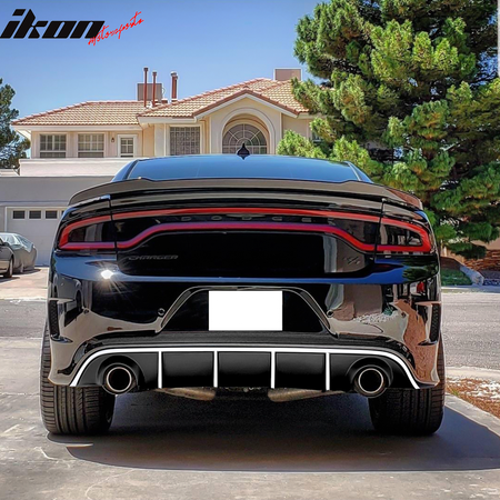 Fits 15-23 Dodge Charger SRT V3 Style Rear Diffuser with Reflective Tape