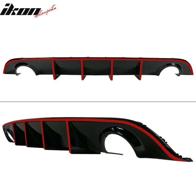 Fits 15-23 Dodge Charger SRT V3 Style Rear Diffuser with Reflective Tape