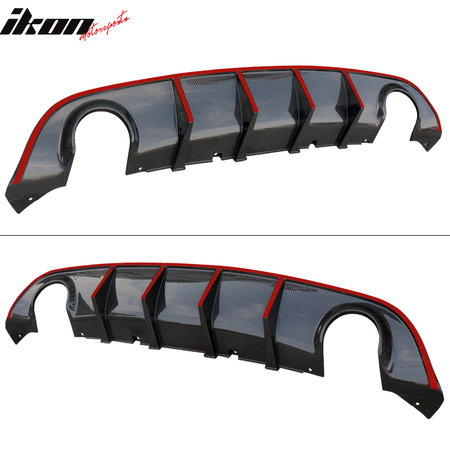 Fits 15-23 Dodge Charger SRT V3 Style Rear Diffuser with Reflective Tape