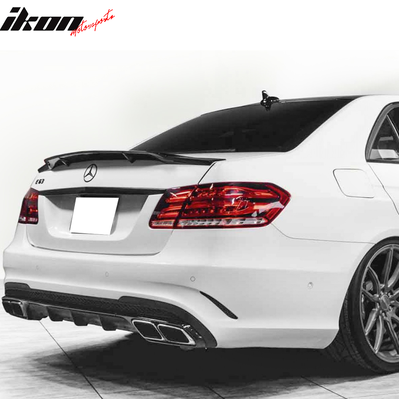 IKON MOTORSPORTS, Rear Bumper Cover Compatiable with 2014-2016 E-Class W212, AMG Style Unpainted Bumper Conversion Diffuser Trim Set, 2015