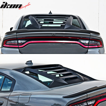 Fits 11-23 Dodge Charger V2 Rear Window Louver + V1 Side Window Louvers Scoop PP