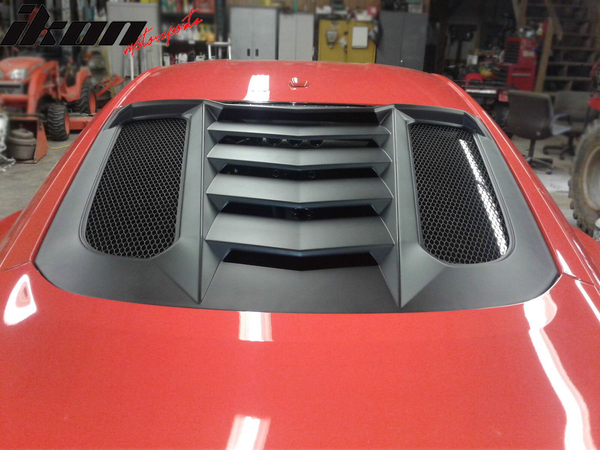 Fits 15-23 Ford Mustang Coupe IKON V2 Rear + CV Style Side Window Louver Scoops