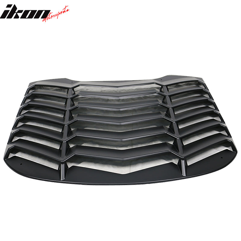 Fits 15-23 Ford Mustang IKON Style Rear Side Window Louver - Matte Black