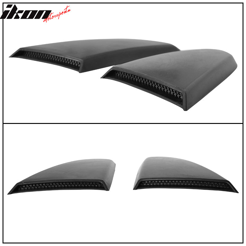 Fits 15-23 Ford Mustang IKON Style Rear Side Window Louver - Matte Black