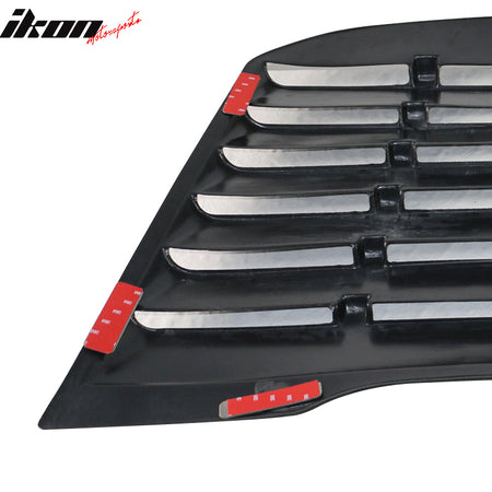 Fits 15-23 Ford Mustang V Style Rear Side Window Louver - Matte Black