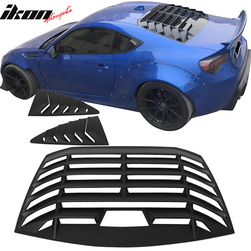 2013-2020 Scion FRS Subaru BRZ Toyota 86 Rear Side Window Louver ABS