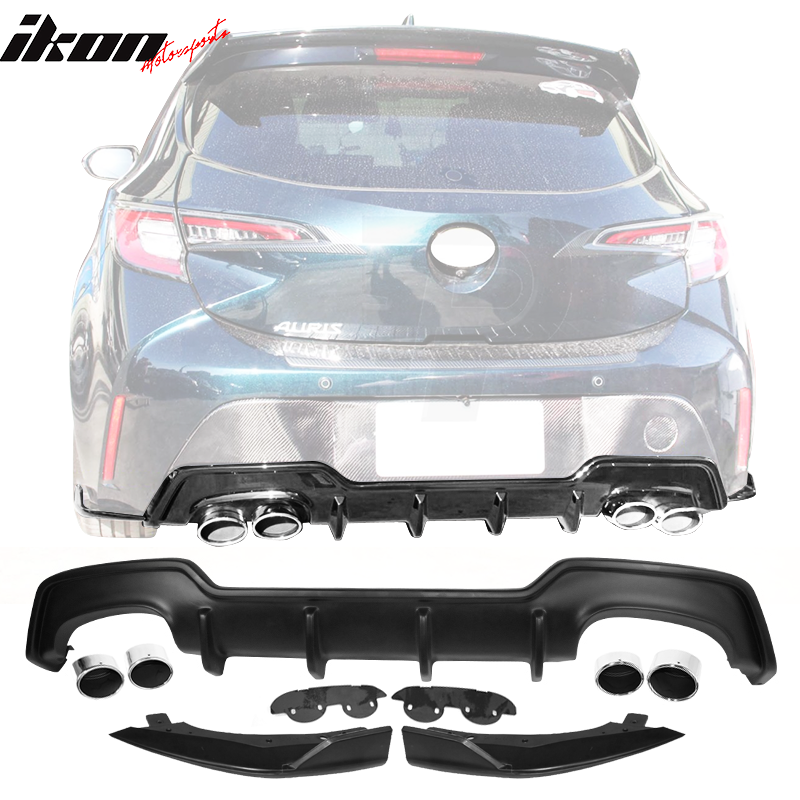 2019-2022 Toyota Corolla 5Dr Rear Diffuser Splitter Dual Muffler Tip