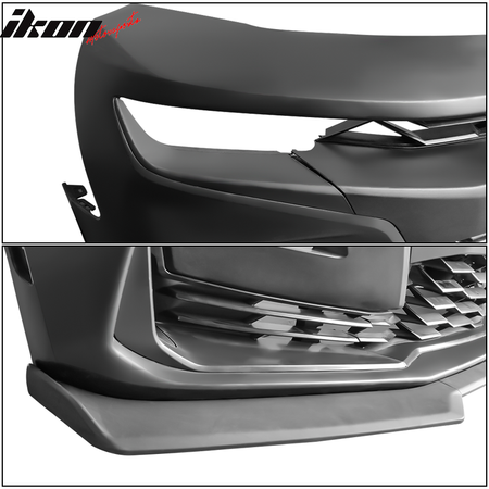 Fits 19-24 Chevy Camaro SS Style PP Front Bumper W/Matte Black Front Bumper Lip