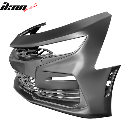 Fits 19-24 Chevrolet Camaro SS Style Front Bumper Cover W/Carbon Fiber Print Lip