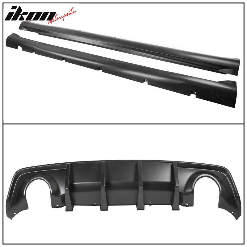 Fits 15-23 Dodge Charger Widebody Whole Bumper Side Matte Black Diffuser Kits