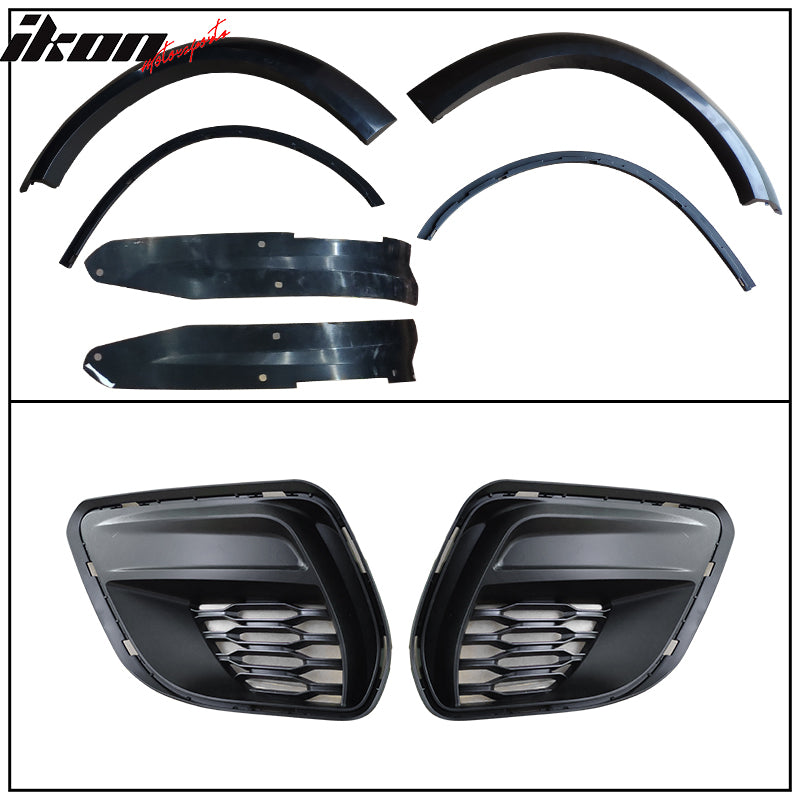 Fits 15-23 Dodge Charger Widebody Whole Bumper Side Matte Black Diffuser Kits