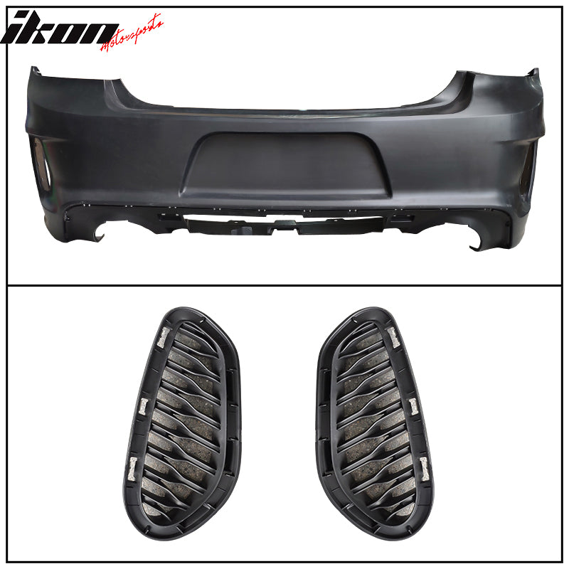 Fits 15-23 Dodge Charger Widebody Whole Bumper Side Matte Black Diffuser Kits